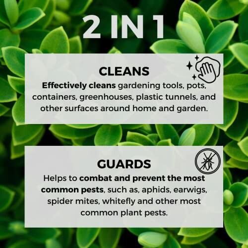 2 in 1 garden product for cleaning tools and preventing pests.