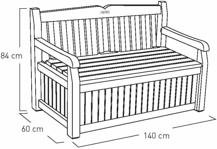 Keter Eden Garden Bench with plants and gardening tools