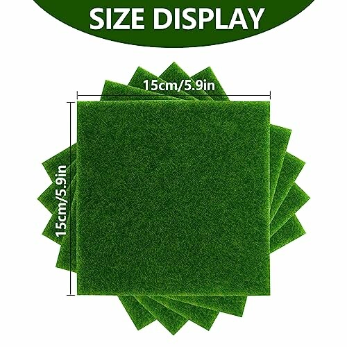 Artificial grass squares with size dimensions