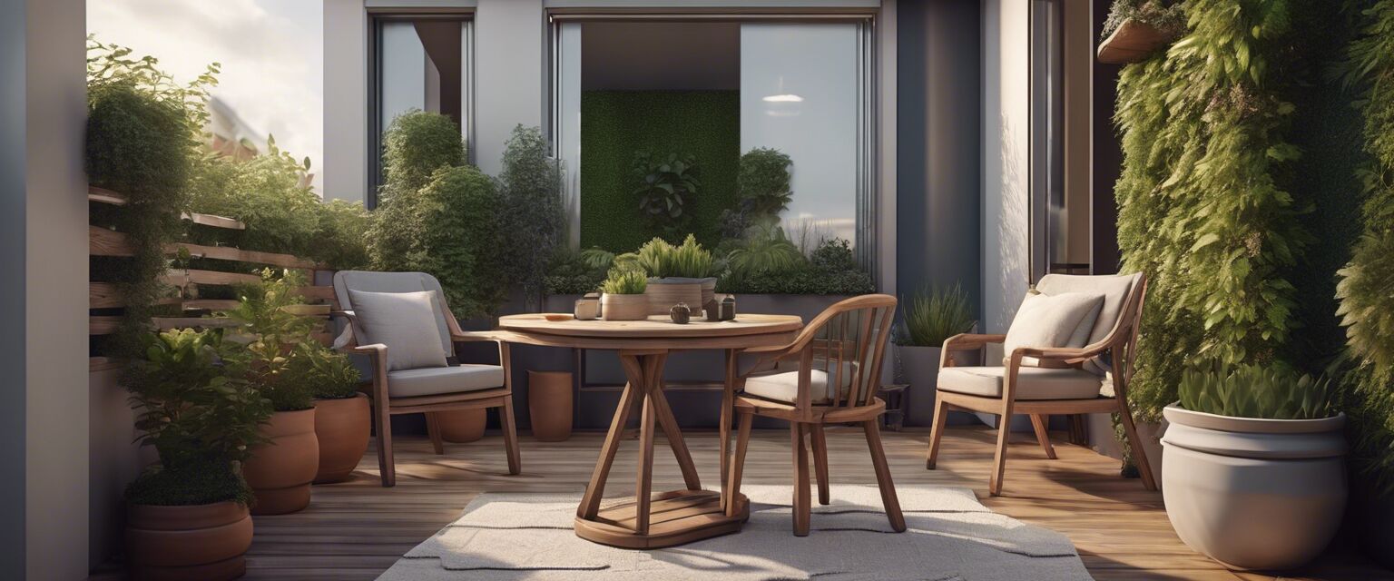 Balcony furniture spacing