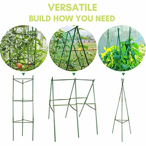 Versatile plant supports for garden, adjustable structures.