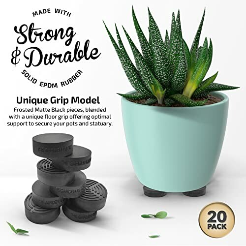 Plant in a pot with unique grip model made of EPDM rubber.