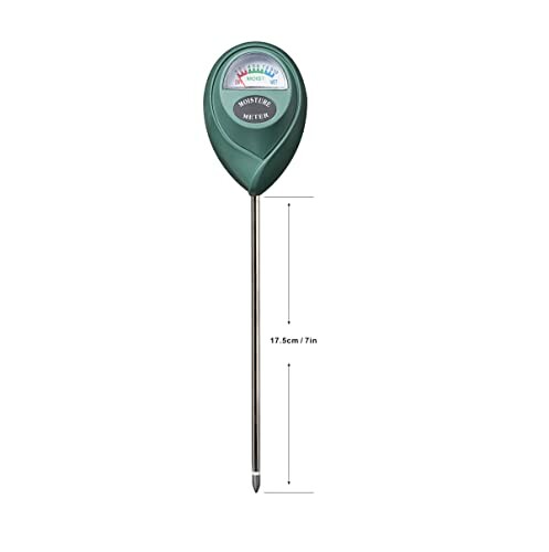 Soil moisture meter with measurement scale.