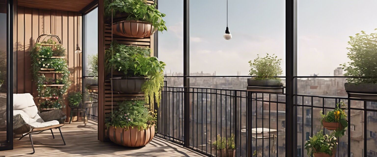 Space-saving planters for balcony gardens