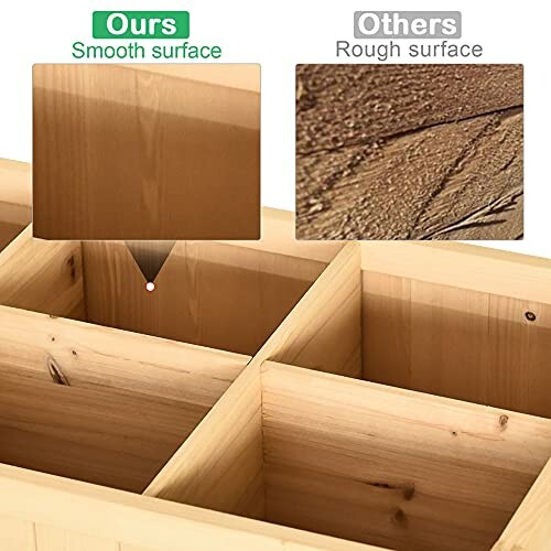 Comparison of smooth and rough wood surfaces.